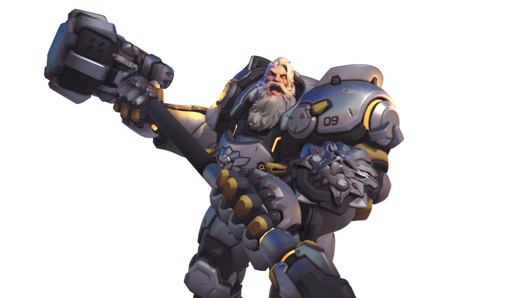 Reinhardt Wilhelm in full Crusader armour, official Overwatch artwork